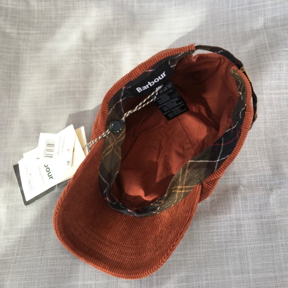BARBOUR AYTON BURNT ORANGE CORDUROY MENS BASEBALL CAP ONE SIZE - Picture 8 of 12